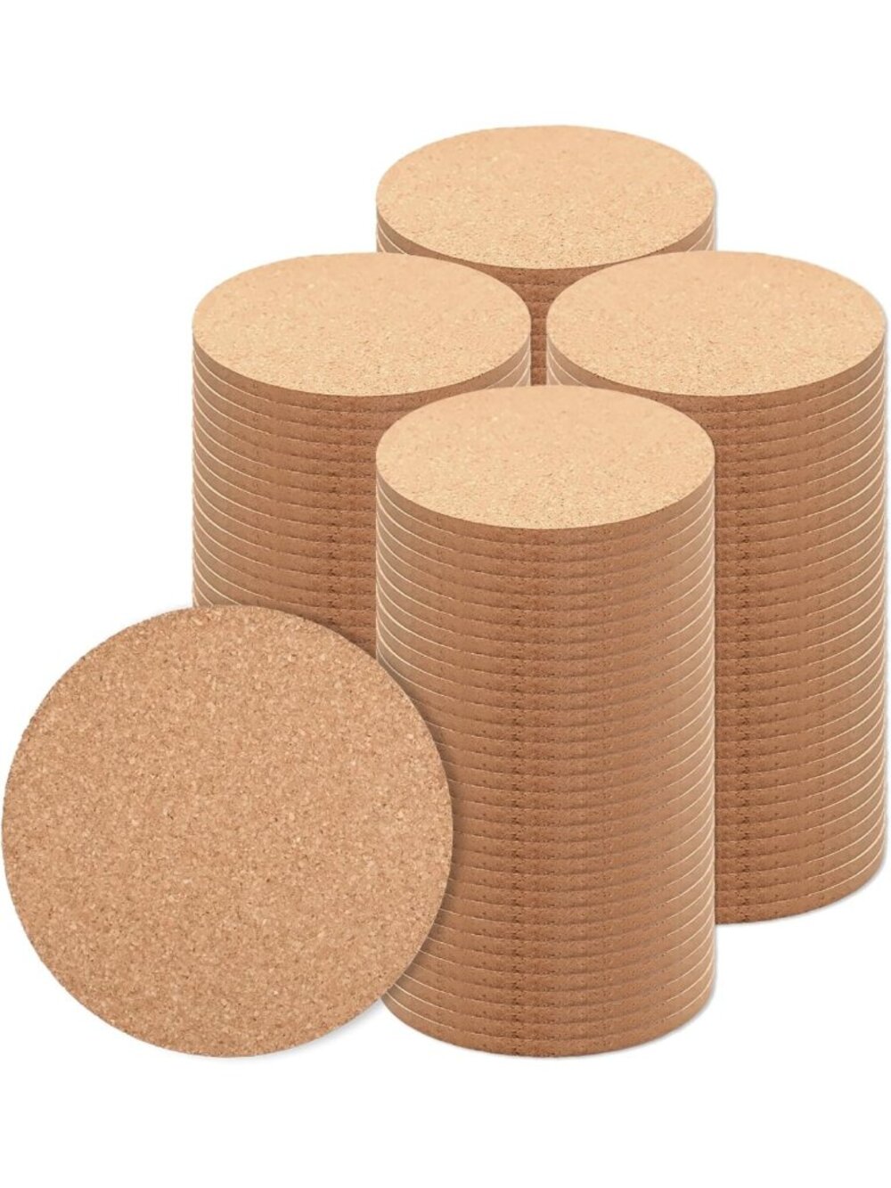 320 Pcs Absorbent Cork Coasters - DIY Blank Trivets for Kitchen, Home Bar